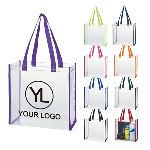 Clear PVC Tote Bag (12" W x 12" H x 6" D)
