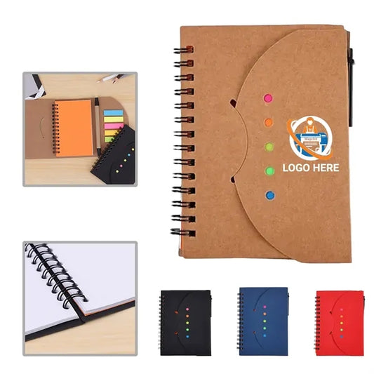 Memo Notebook With Pen And Sticky Notes