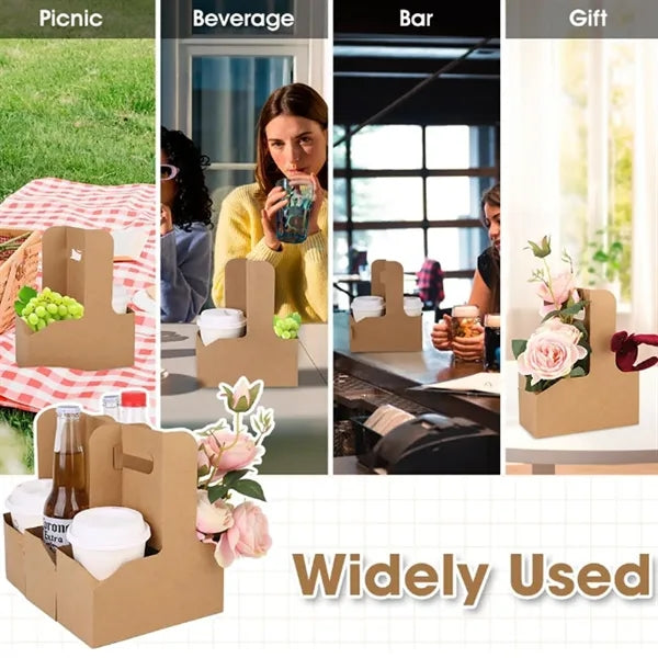 Disposable Drink Carrier With Handle