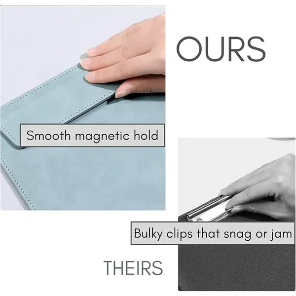 A4 Leather Magnetic Clipboard with Pen Holder