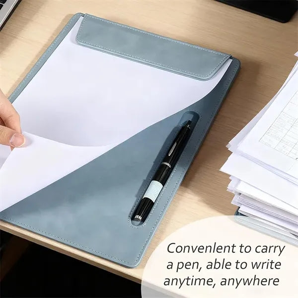 A4 Leather Magnetic Clipboard with Pen Holder