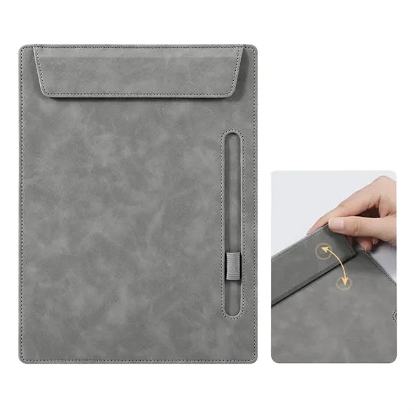 A4 Leather Magnetic Clipboard with Pen Holder