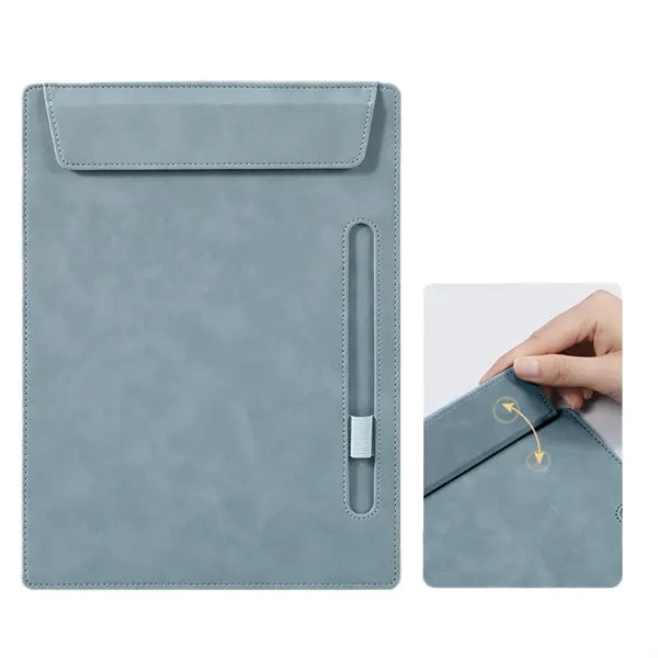 A4 Leather Magnetic Clipboard with Pen Holder