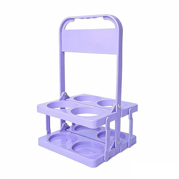 Plastic Foldable Drink Carrier Holder w/Handle