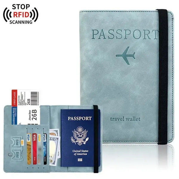 RFID Blocking Passport Holder Wallet Travel Organizer