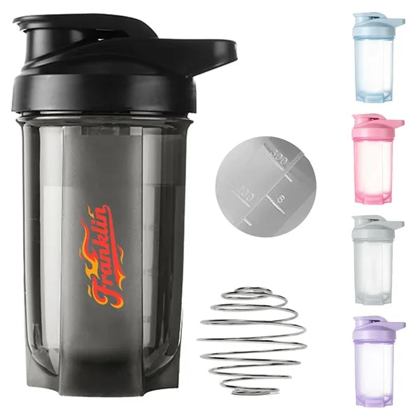 16oz Protein Shaker Bottle with Stainless Mixer