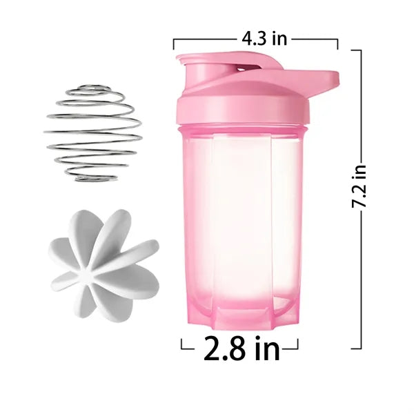 16oz Protein Shaker Bottle with Stainless Mixer