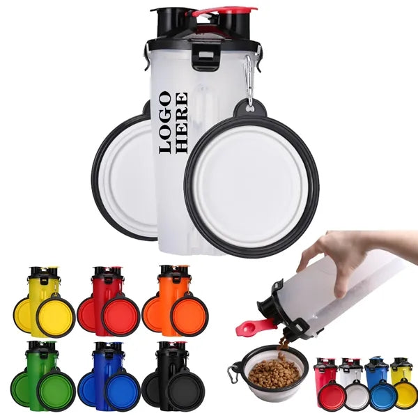 Pet Outdoor Water Bottle Collapsible Bowls 2 in 1