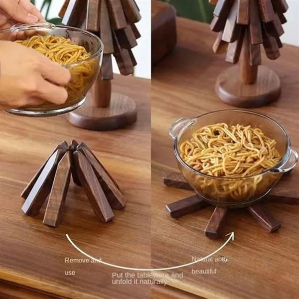 Wooden Trivets Set of 4 Protectors