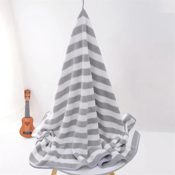 Soft Coral Fleece Bath Towel Absorbent Spa Sheet