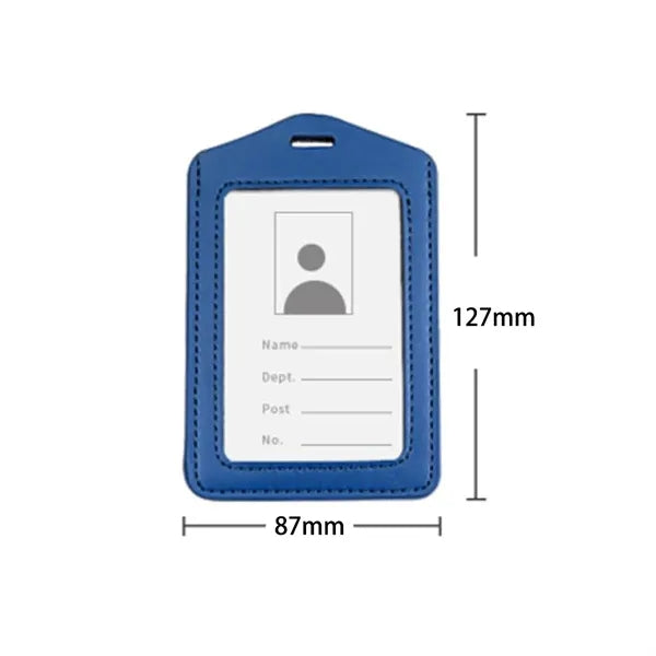 Genuine Leather A7 ID Badge Holder with Lanyard