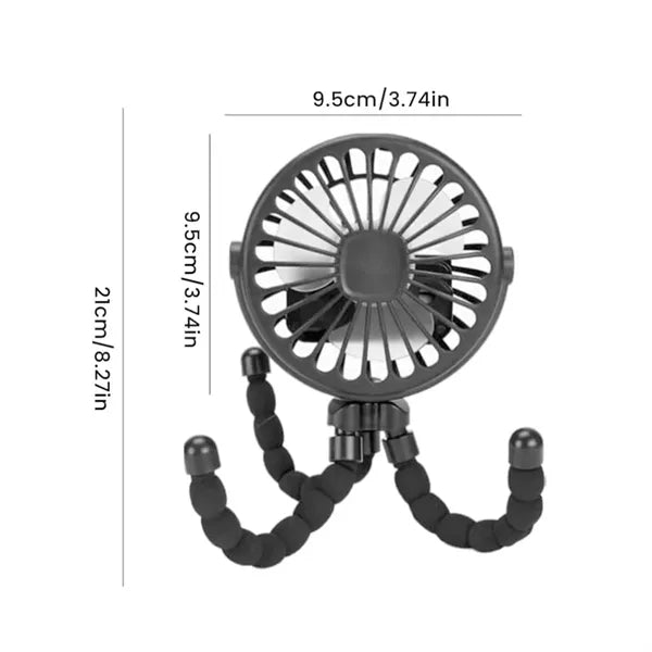 Rechargeable Portable Fan with Flexible Tripod for Travel