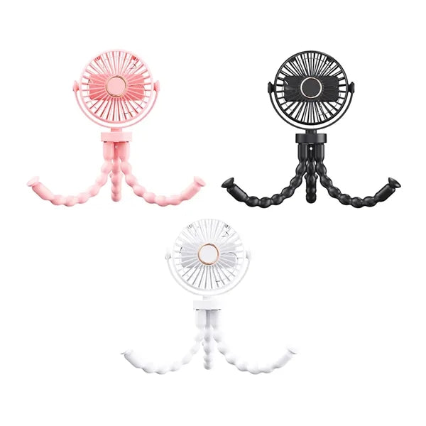 Rechargeable Portable Fan with Flexible Tripod for Travel