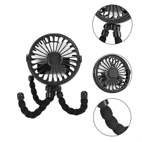 Rechargeable Portable Fan with Flexible Tripod for Travel