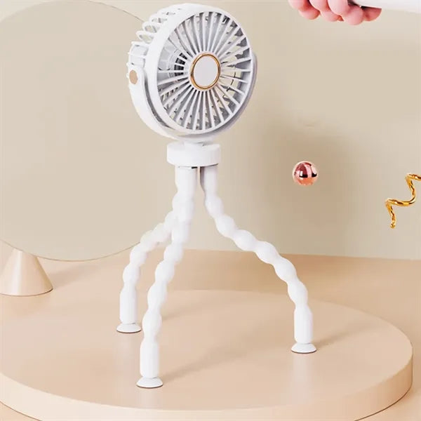 Rechargeable Portable Fan with Flexible Tripod for Travel