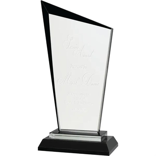 8" Black Razor Glass Award