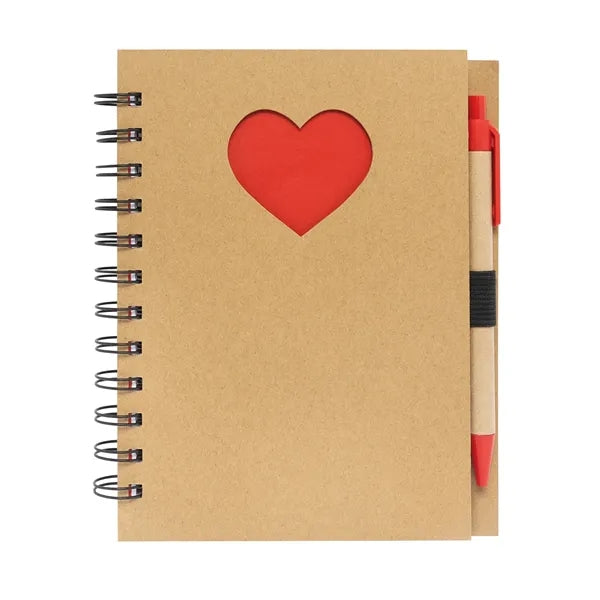 Paper Notebook with Die Cut Heart Shape