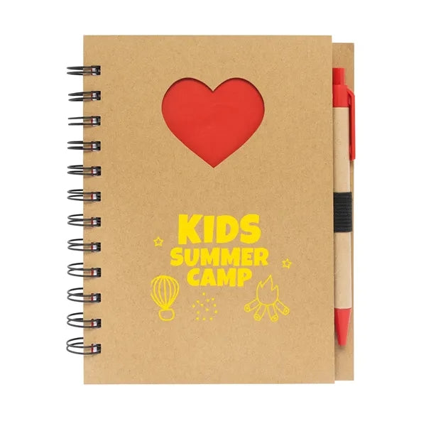 Paper Notebook with Die Cut Heart Shape