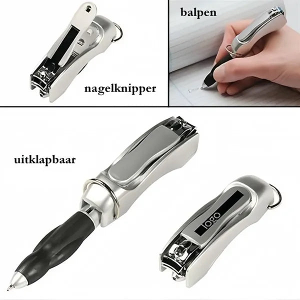 Folding nail clipper pen