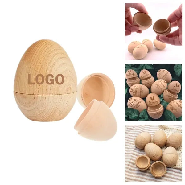 Engraved Wooden Easter Egg Shell