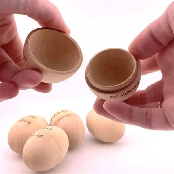 Engraved Wooden Easter Egg Shell