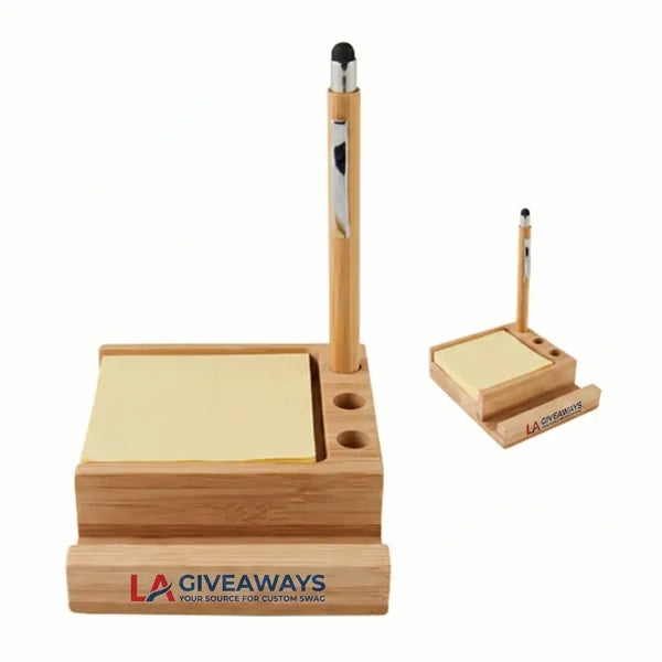 Bamboo Desk Organizer with Phone Holder