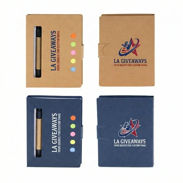 Eco Reveal Sticky Notes Booklet With Pen