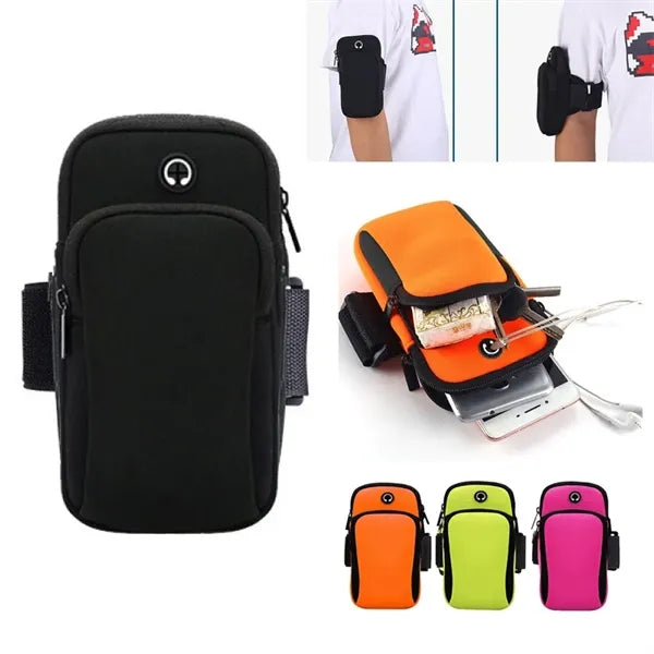 Ventilated Sports Running Armband Bag With Adjustable Strap