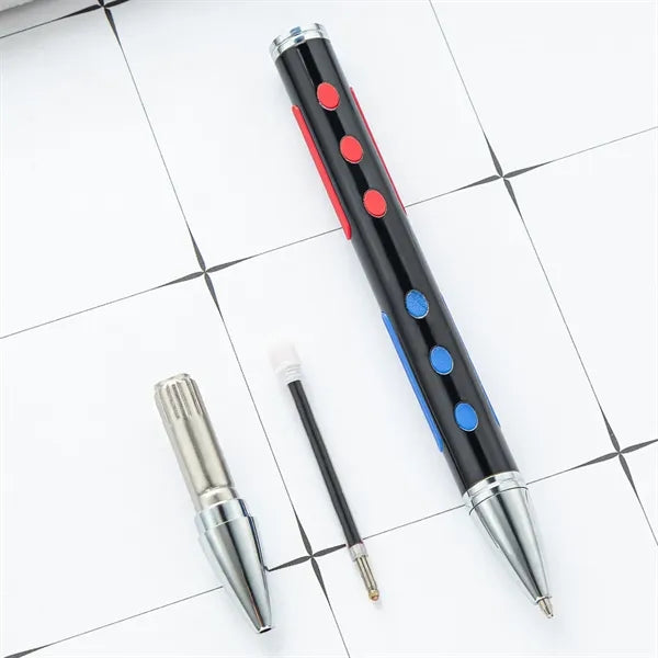 Baccarat Casino Metal Pen with Blue & Red Ink Silicone Sleev