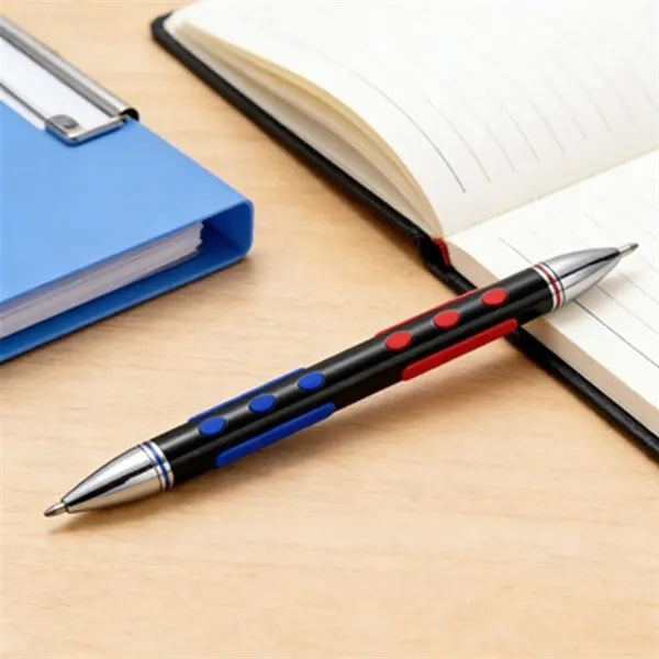Baccarat Casino Metal Pen with Blue & Red Ink Silicone Sleev