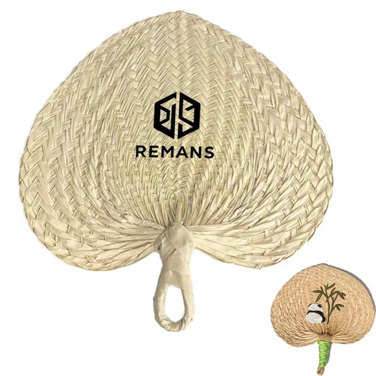 Handcrafted Palm Leaf Heart-shaped Fan