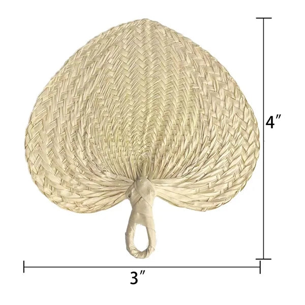 Handcrafted Palm Leaf Heart-shaped Fan