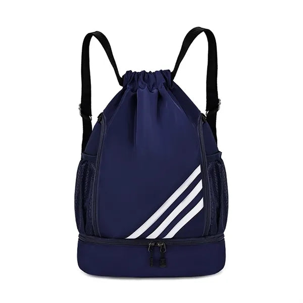 Drawstring Sports Backpack With Independent Zipper Pocket