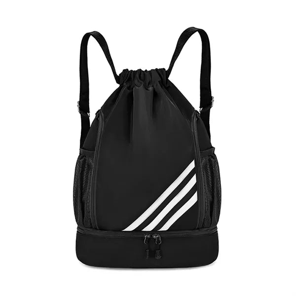 Drawstring Sports Backpack With Independent Zipper Pocket