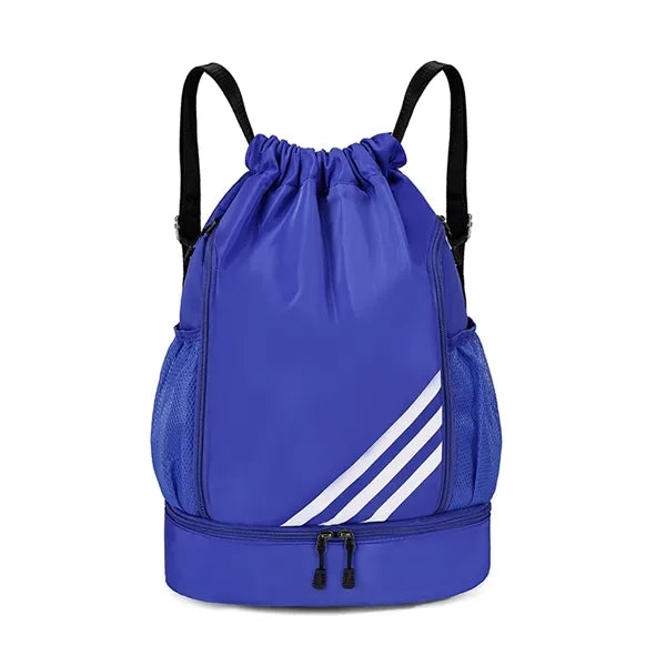 Drawstring Sports Backpack With Independent Zipper Pocket
