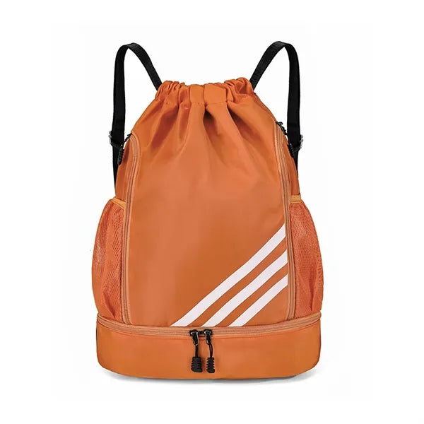 Drawstring Sports Backpack With Independent Zipper Pocket