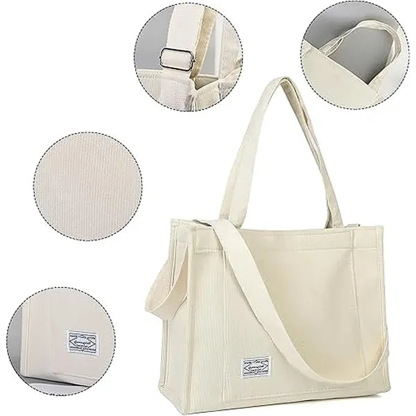 Corduroy Tote Bag for Women