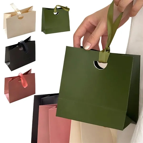 Paper Gift Bags With Ribbon Handles