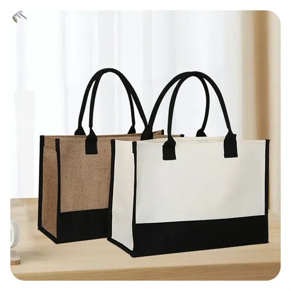 Initial Canvas Beach Bag