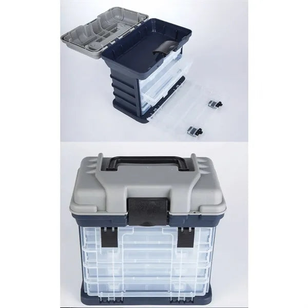 Portable Fishing Tackle Storage Box w/ Drawers