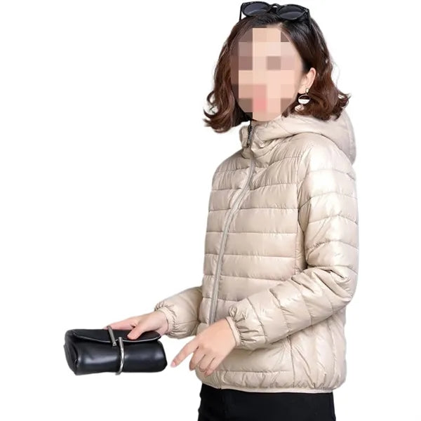 Lightweight Winter Insulated Zip-Up Hooded Jacket