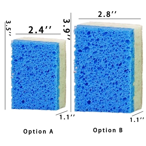 Kitchen Double Sided Loofah Wood Pulp Cotton Cleaning Sponge