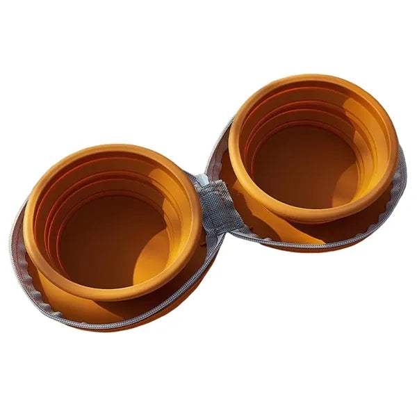Silicone Pet Collapsible Double Bowl