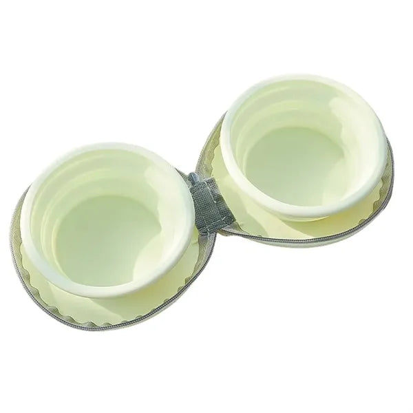 Silicone Pet Collapsible Double Bowl