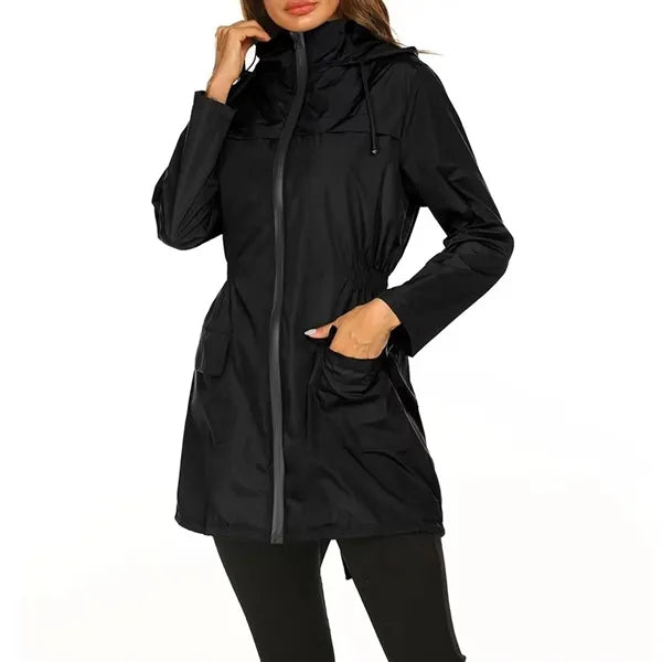 Women Waterproof Windbreaker Jacket w/ Hood