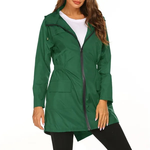 Women Waterproof Windbreaker Jacket w/ Hood