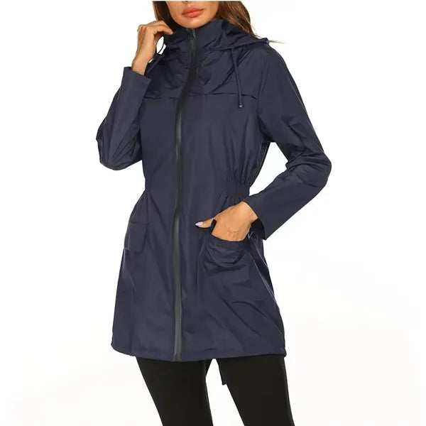 Women Waterproof Windbreaker Jacket w/ Hood