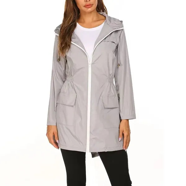 Women Waterproof Windbreaker Jacket w/ Hood