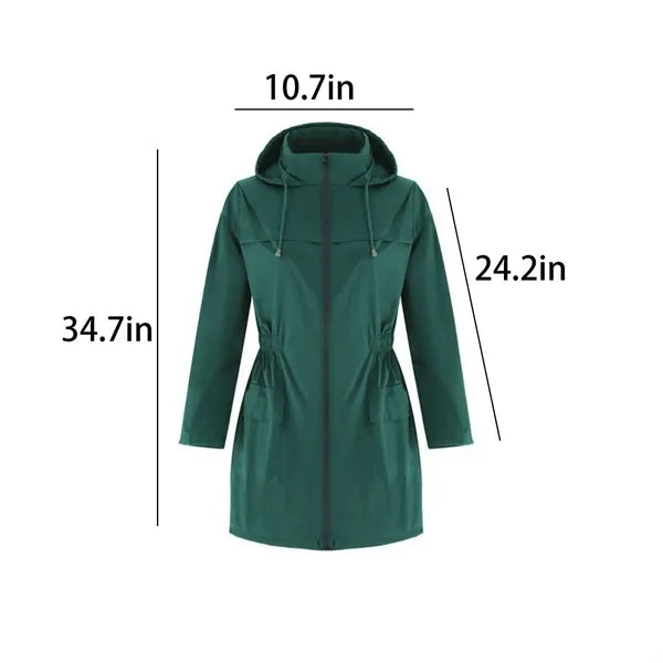 Women Waterproof Windbreaker Jacket w/ Hood