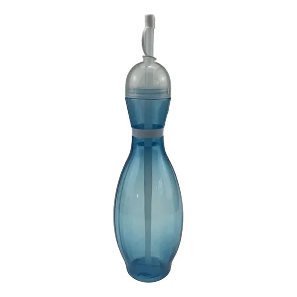 25oz PVC Bowling Shape Straw Beverage Bottle